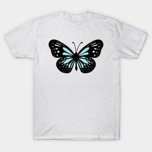 Black Blue and Yellow Butterfly T-Shirt